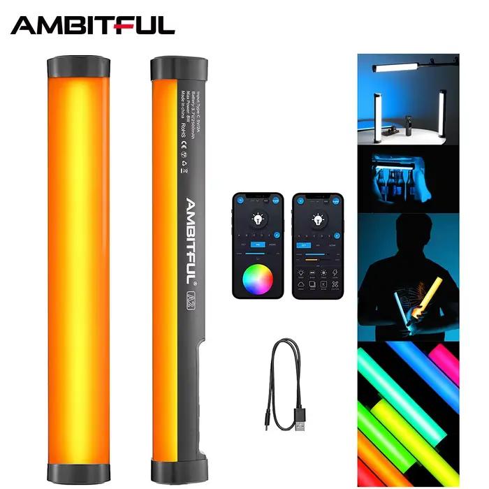 AMBITFUL A2 RGB 2500-8500K RGB LED bâton vidéo Tube lumineux, CRI 95 + TLCI 97 +, fonction magnétiqu