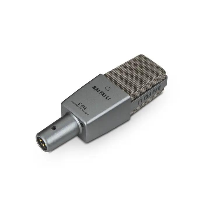 BAIFEILI C414 Microphone à condensateur XLR avec diaphragme cardioïde de 16 mm pour l'enregistrement