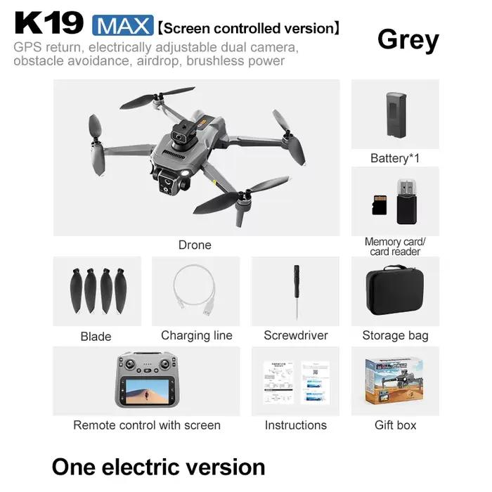 2025 K19 MAX GPS Drone pêche goutte d'air automatique retournement 5G écran évitement d'obstacles Dr