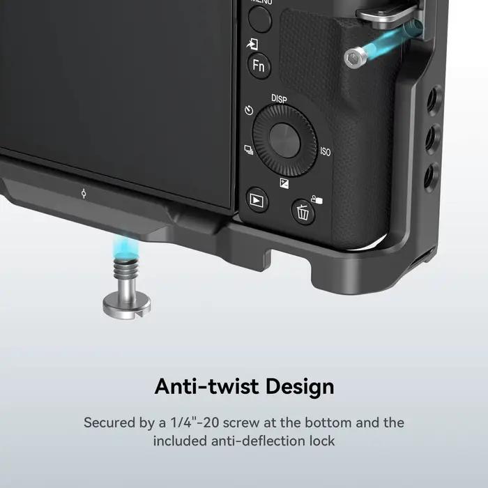 SmallRig pour Cage Sony ZV-E10 avec poignée en Silicone et plaque de dégagement rapide intégrée pour