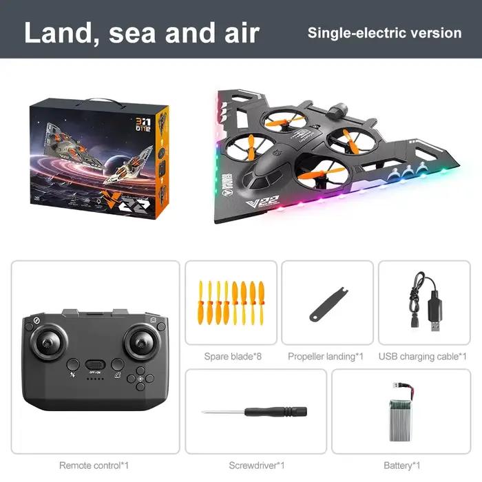 Avion Radiocommandé V22 avec Drone pour Garçon et Fille, Modèle d'Avion 3 en 1, Jouet Aérien, Cadeau