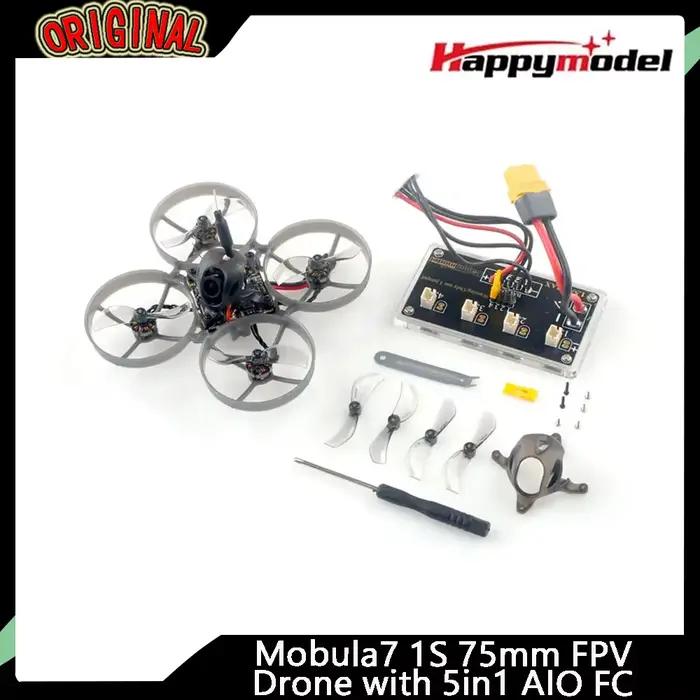 Drone FPV Happymodel Mobula7 1S 75 mm avec contrôleur de vol AIO 5-en-1, ELRS 2.4G intégré et ESC 12