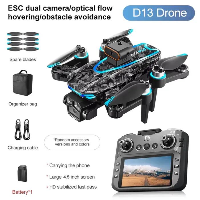 Nouveau Drone D13 RC professionnel, caméra aérienne 4K FPV sans balais, évitement d'obstacles avec g