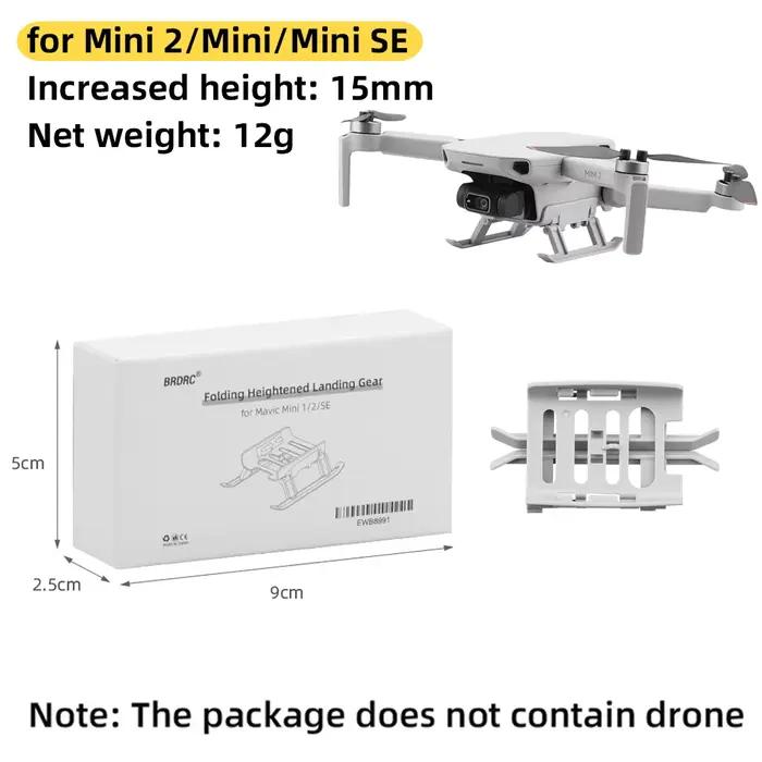 Train d'atterrissage BRDRC compatible avec DJI Mini 4K/Mini 2/Mavic Mini/SE, pieds à dégagement rapi