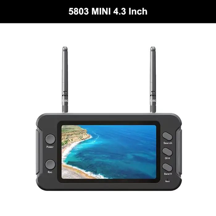 Moniteur FPV 5.8G avec DVR, écran LCD 4.3 pouces 40CH, 16:9 NTSC/PAL, recherche automatique, enregis