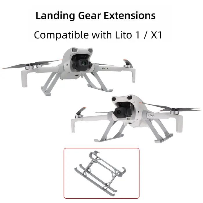 Train d'atterrissage surélevé compatible avec DJI Lito 1/X1, pieds de drone légers anti-rayures pour