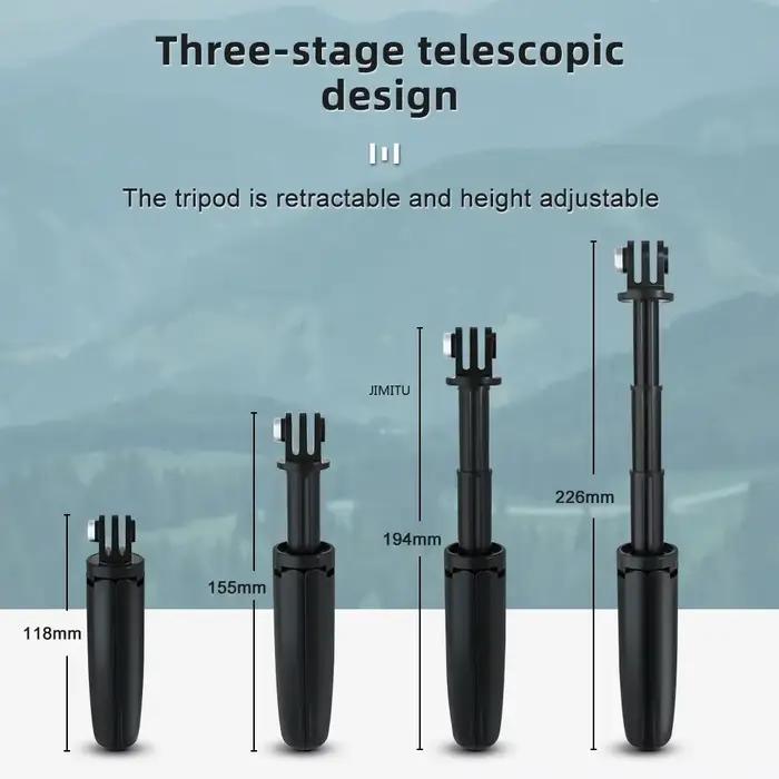 Trépied pliable pour GoPro Vlog mini monopode portable noir compatible avec GoPro Hero 11 10 8 7 et autres caméras d'action occassions spéciales et voyages