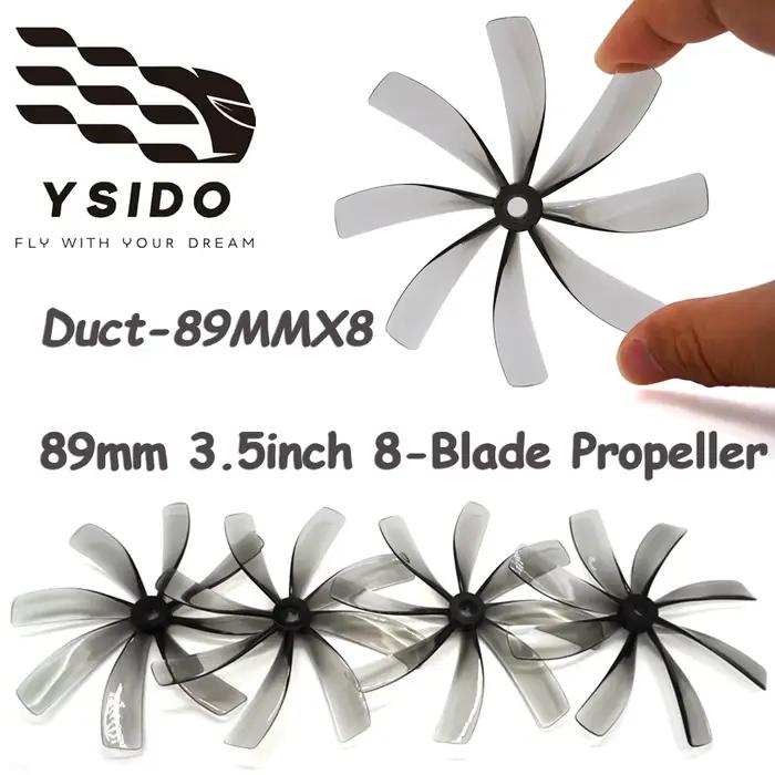  2/4 paires 89MMX8 89mm 3.5 pouces hélice 8 pales accessoire 5mm arbre CineWhoop ProTek35 pour Drone de course RC FPV quadrirotor conduit bricolage