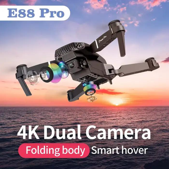 E88pro Drone professionnel Dron flux optique 4k double caméra photographie aérienne avion à quatre axes RC Quadrotor jouets pour enfants