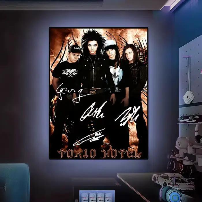 Affiche du groupe de rock Tokio Hotel, décoration murale polyvalente HD imperméable, auto-adhésive, pour tout espace, cadeau idéal