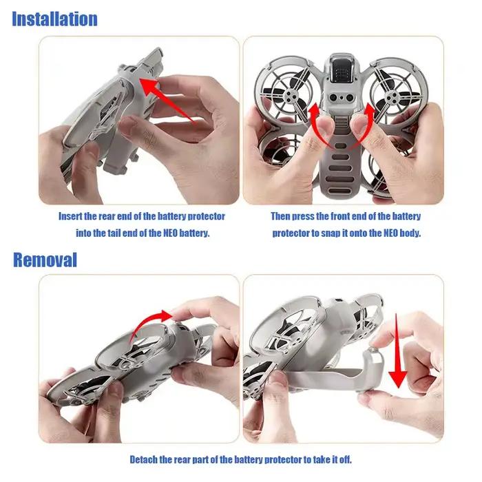 VOLODYMYR pour DJI Neo Drone boîtier de batterie 3 pièces béquille double usage