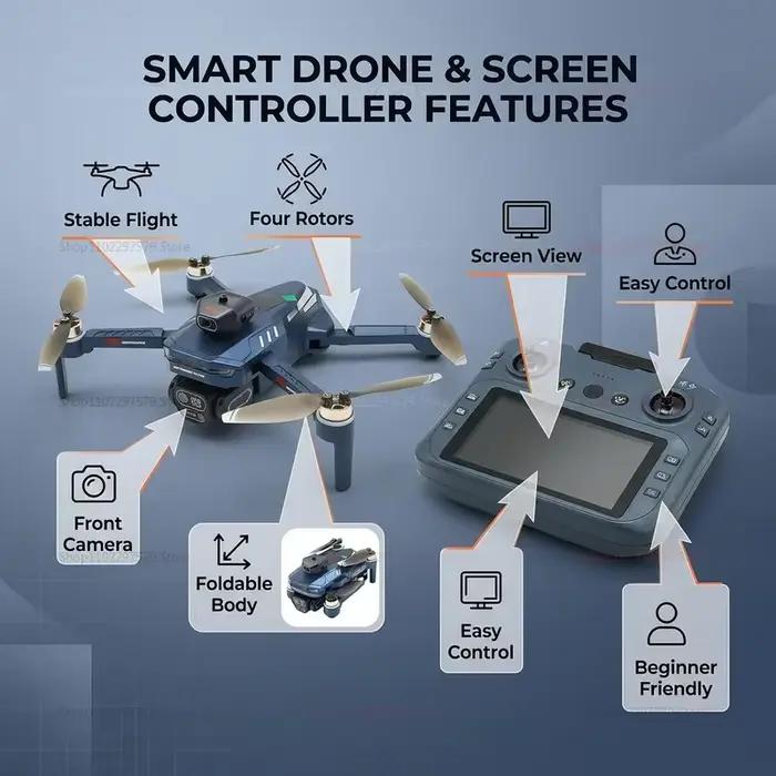 Drone pliable GT8 Quadcopter avec double caméra 8K