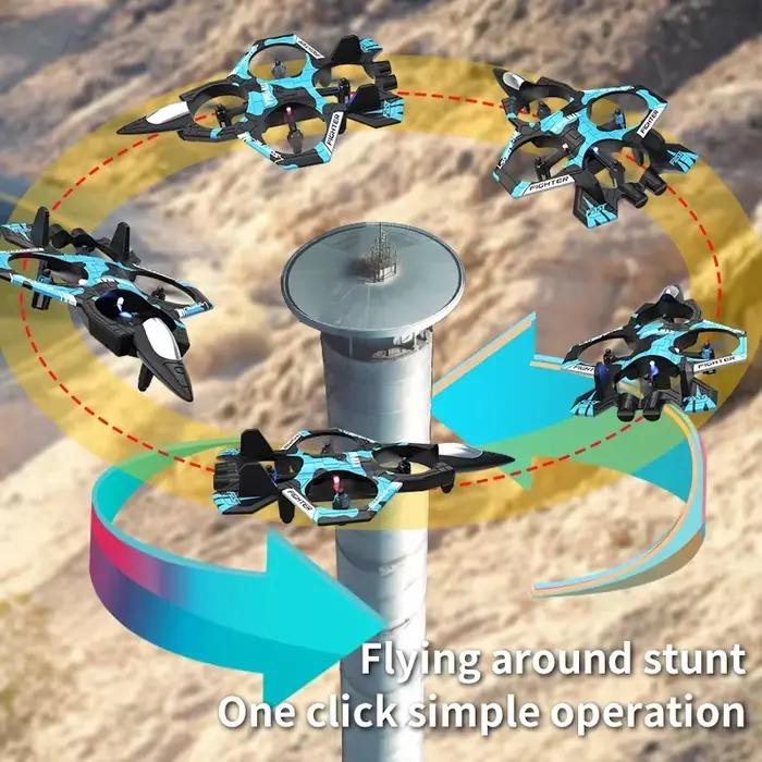 2025 nouveau Drone quadrirotor de chasse cascadeur lumière avion RC quatre canaux vol stationnaire haute Altitude rouleau effet spécial 