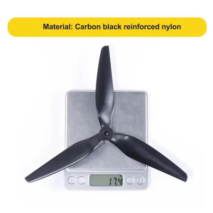 HQProp Macroquad 9X5X3 MQ9050 hélice en Nylon renforcé au carbone noir à trois pales de 9 pouces pour Drones RC