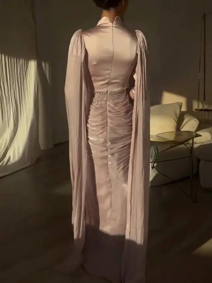 LGRQ 2026 printemps et automne femmes Sexy diamant embelli couleur unie robe de soirée