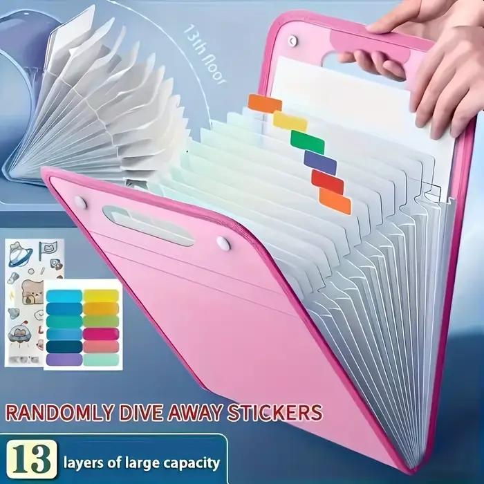 Porte-documents accordéon – Organiseur de documents A4 pour l'école, le bureau, l'université | Porte-documents extensible multi-poches pour papiers et examens