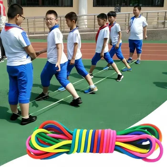 Corde à sauter Super élastique de 5 à 7M, entraînement d'endurance, jouets d'exercice amusants, intérieur et extérieur, groupe domestique, sangle de corde à sauter en caoutchouc réglable