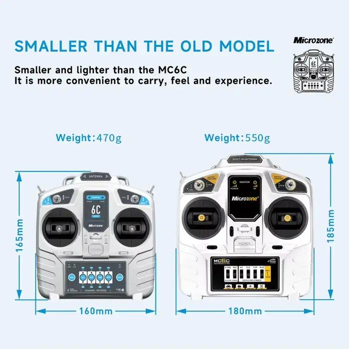 MicroZone-Contrôleur émetteur MC6C Mini V2 2.4G 6CH avec récepteur