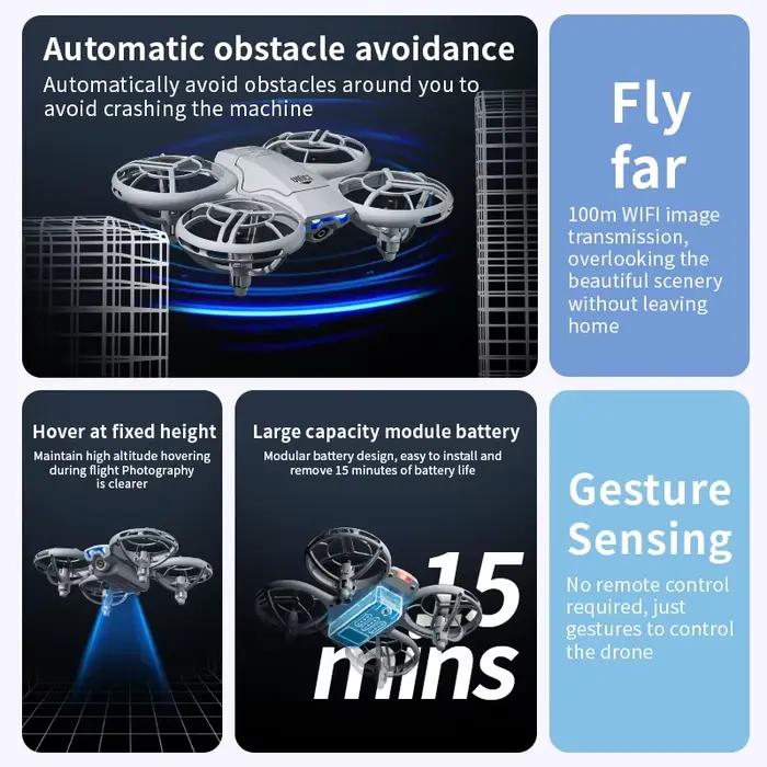 V8 Mini Drone 4K Profession HD caméra grand Angle WiFi FPV RC Dron hauteur garder hélicoptère pliable quadrirotor UAV jouets cadeau