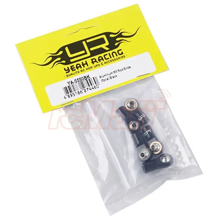 YEAH RACING ENDS DE TIGE EN ALUMINIUM M3 (5PCs) NOIR # YA-0550BK