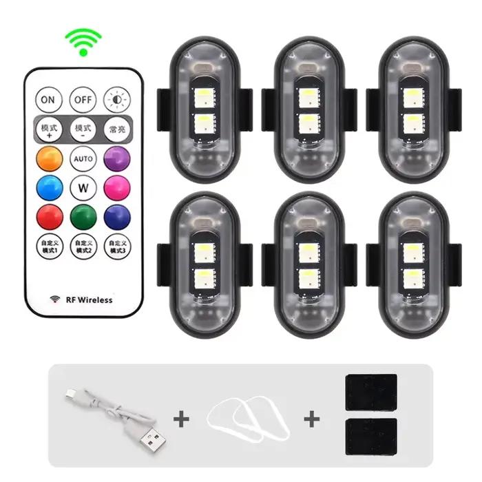 1-6PCS Feux stroboscopiques LED sans fil pour drone