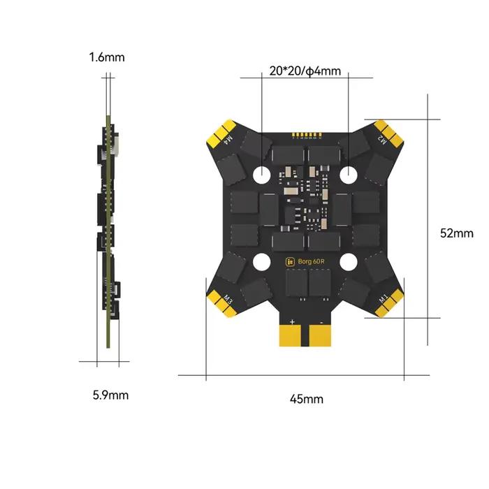 IFlight Borg Mini F7 H7 Stack H743 Contrôleur de vol +