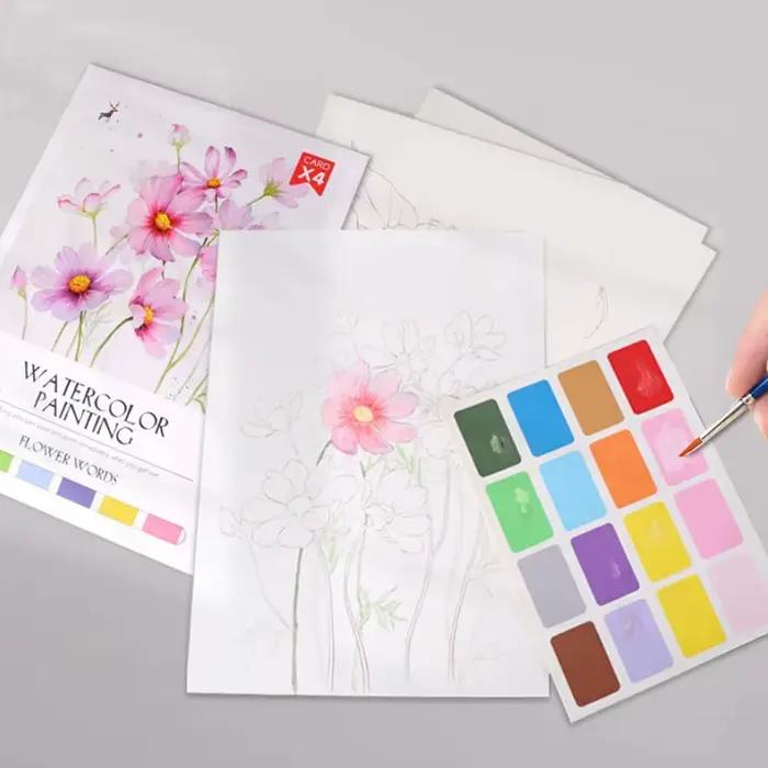 Carnet de coloriage aquarelle grand format, papier à dessin, carnet de coloriage et de dessin, carnet de dessin DIY pour la décompression