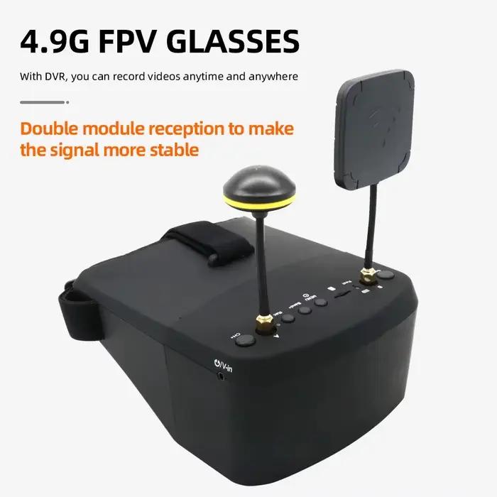 Lunettes FPV EV800D 5.8G 40CH 5 pouces 800*480 avec écran vidéo HD DVR et batterie pour modèle RC et drone FPV
