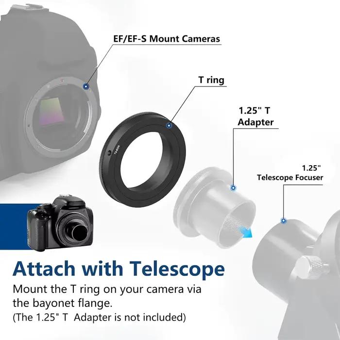 Lightdow-Bague d'adaptation d'objectif T2 T