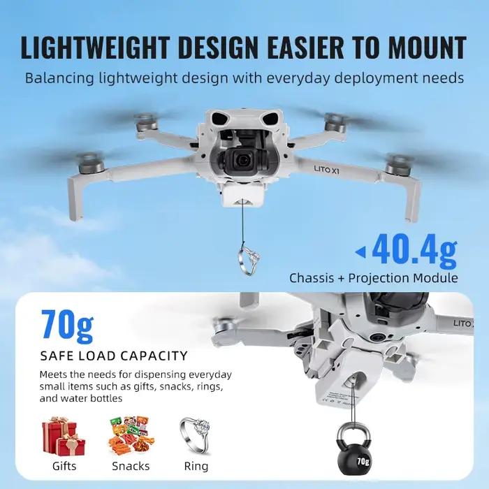 Système de largage aérien 12KM pour accessoires de drone DJI Lito 1/X1