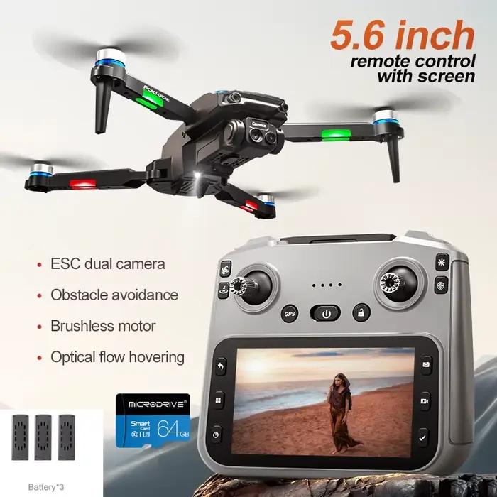 Drone GPS RG806 MAX avec écran de 5.6 pouces, avec évitement d'obstacles à trois côtés intégré, cours personnalisé, positionnement du flux optique