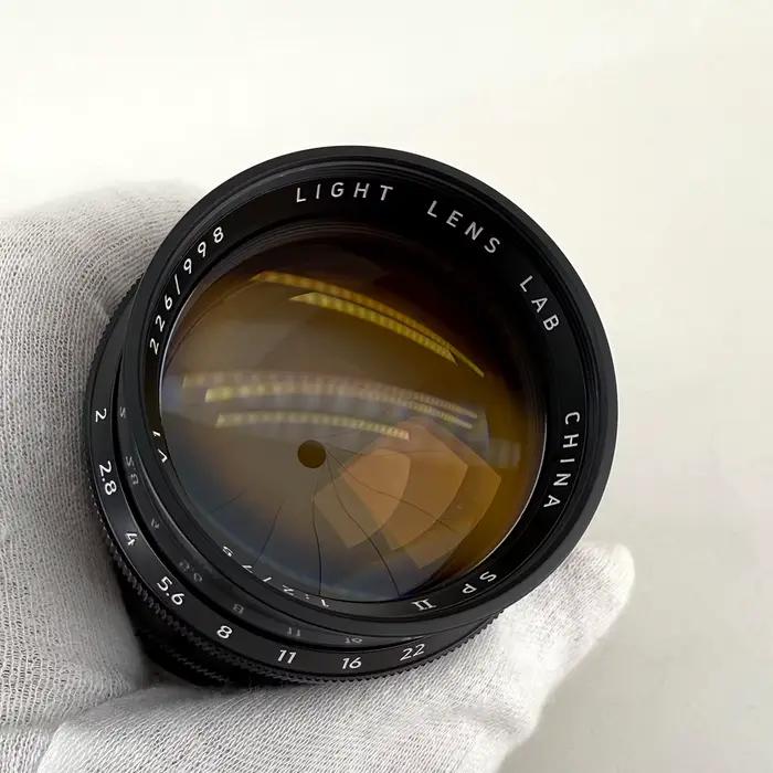 Objectif Light Lens Lab 75mm F2 SPII Cooke Speed Panchro II Noir Peint Chrome Asphérique pour Leica M M6 M7 M9 M10P M11 M240