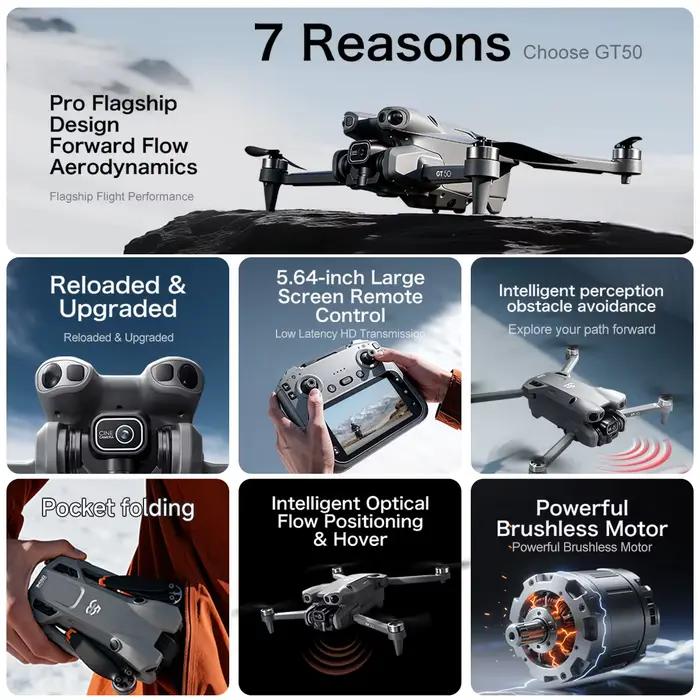 Drone amélioré AXNEN GT50 avec double caméra 8K