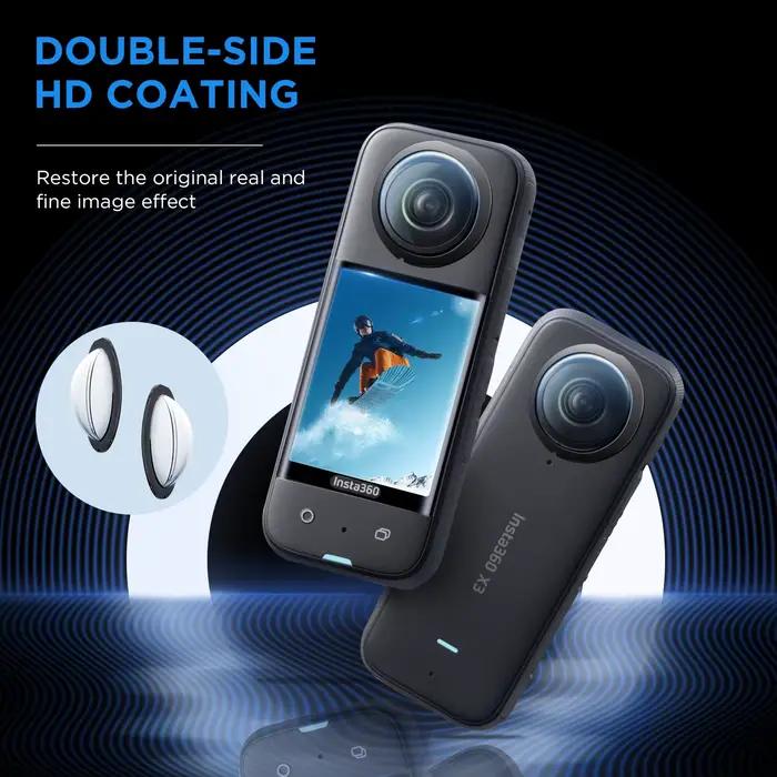 Ensemble d'accessoires pour Insta360 X3 X4 X5 : Protection d'objectif