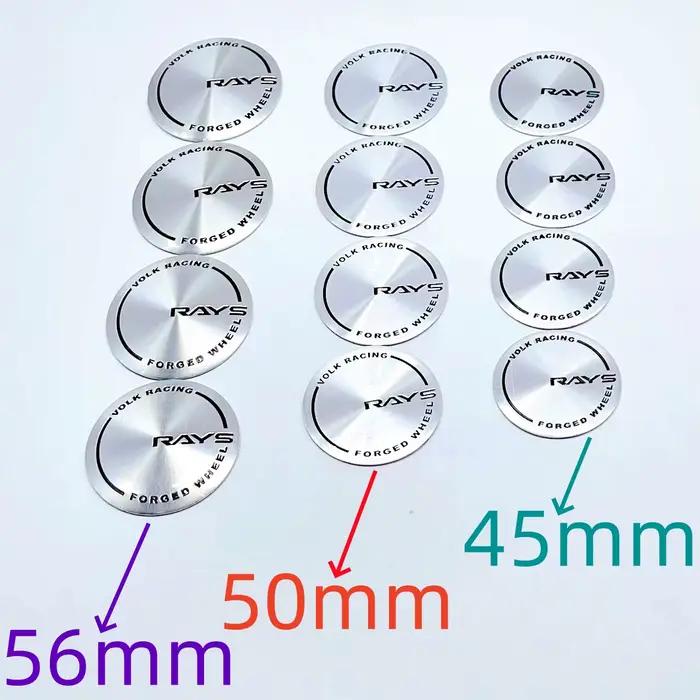 4 autocollants de voiture VOLK Racing RAYS de 45 mm, 50 mm, 56 mm pour emblèmes de moyeu de roue vierge, couvercles de jante et accessoires de style