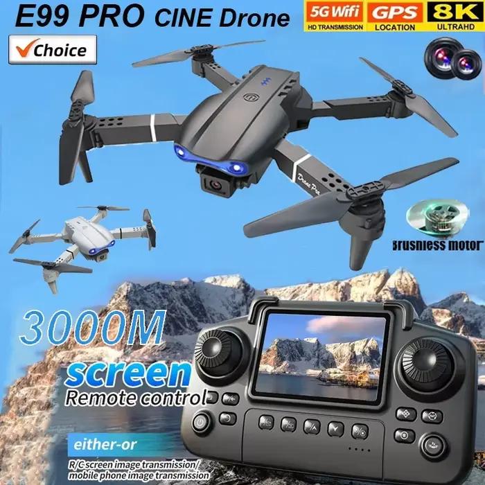 Drone E99 Pro avec caméra HD 8K, quadrirotor télécommandé, avion à quatre axes, maintien d'altitude, jouet volant GPS pour la photographie aérienne, usage intérieur/extérieur, occasion spéciale