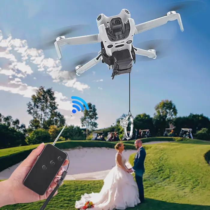 Drone RC Airdropper avec chargement USB sécurisé, portée de 500 m, léger, batterie 300 mAh, dispositif de transport en ABS pour mariages