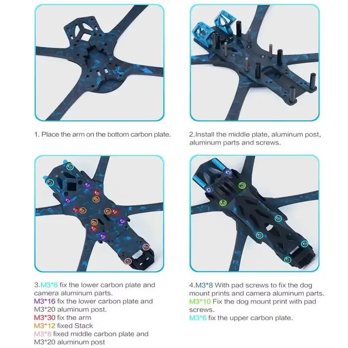 Axisflying Manta 5 SE cadre 5 pouces 223 m empattement pour Drone de course FPV Freestyle