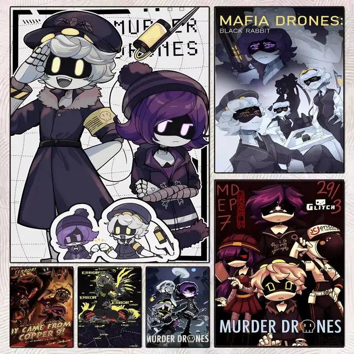Affiche « Murder Drones » — Impression et affiche de haute qualité ; art mural haute définition adapté aux études et à la décoration intérieure.