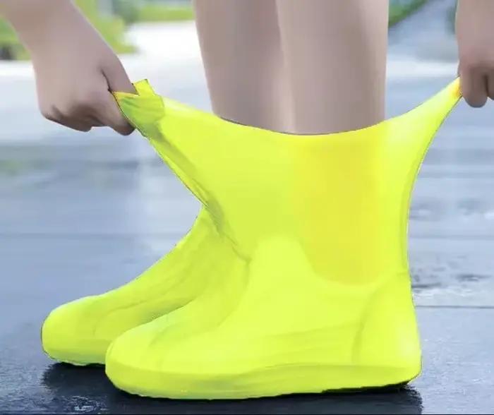 1 paire de couvre-chaussures imperméables en Silicone, en caoutchouc résistant aux lèvres, équipement de pluie, accessoires pour les jours de pluie en plein air