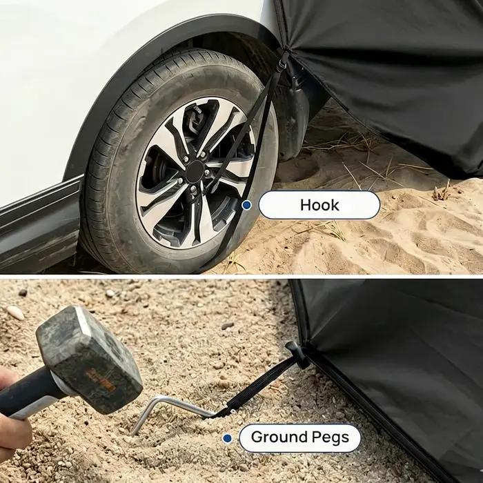 Tente de hayon pour SUV, auvent de camping pour coffre de voiture, tente d'intimité pour hayon de remorque, fourgonnette, véhicule à hayon, camping-car, pique-nique