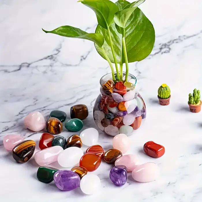 Gravier aux couleurs vives - naturellement poli, adapté aux pots de fleurs, aquariums, etc. | Idéal pour les amphibiens et les reptiles