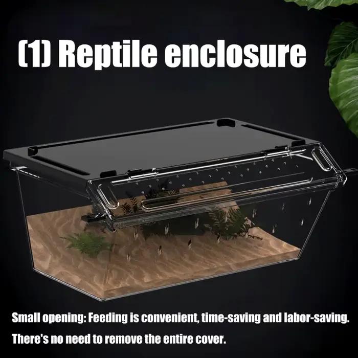 Terrariums pour Reptiles à haute Ventilation pour petits animaux de compagnie, conception transparente et facile à la surveillance, boîtier pour habitat pour petits animaux de compagnie, 87HA