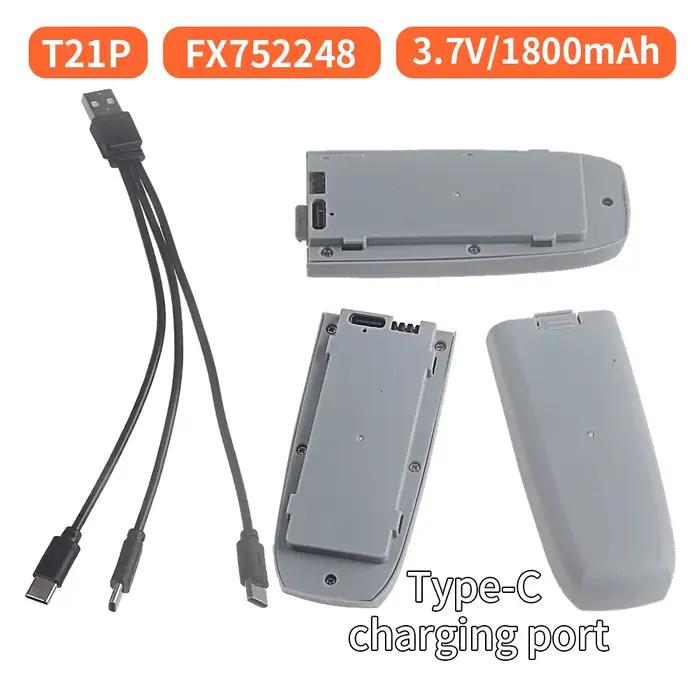 Mise à niveau 1800 mah 3.7 V RC Drone batterie pour T21P CS800 PRO FX752248 télécommande