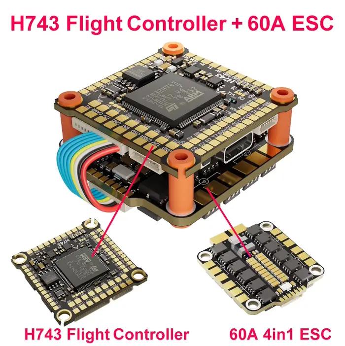 Module de contrôle de vol JIJIEFPV H743 Stack Drone Model H7 Tower