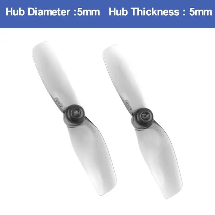 HQProp Micro Whoop 40MMX2 hélices en Poly carbonate gris 2CW + 2CCW arbre 1.5MM pour Drones