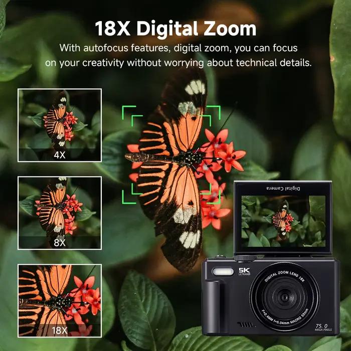 Appareil photo numérique 75MP pour la photographie