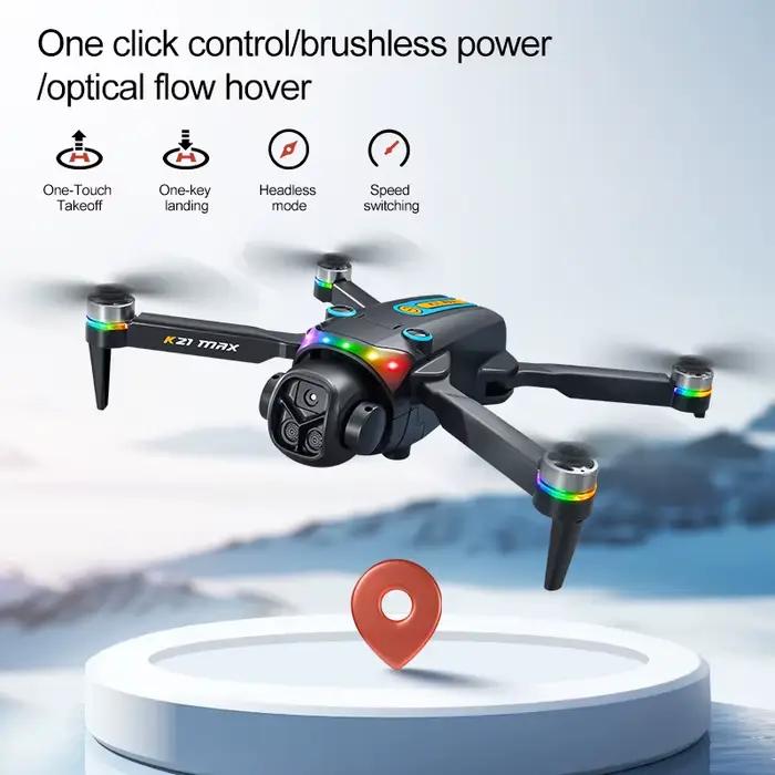 Nouveau Drone K21 MAX professionnel, caméra aérienne 4K FPV pour éviter les obstacles avec grand écran de 4.3 pouces, télécommande, Drone RC pliable