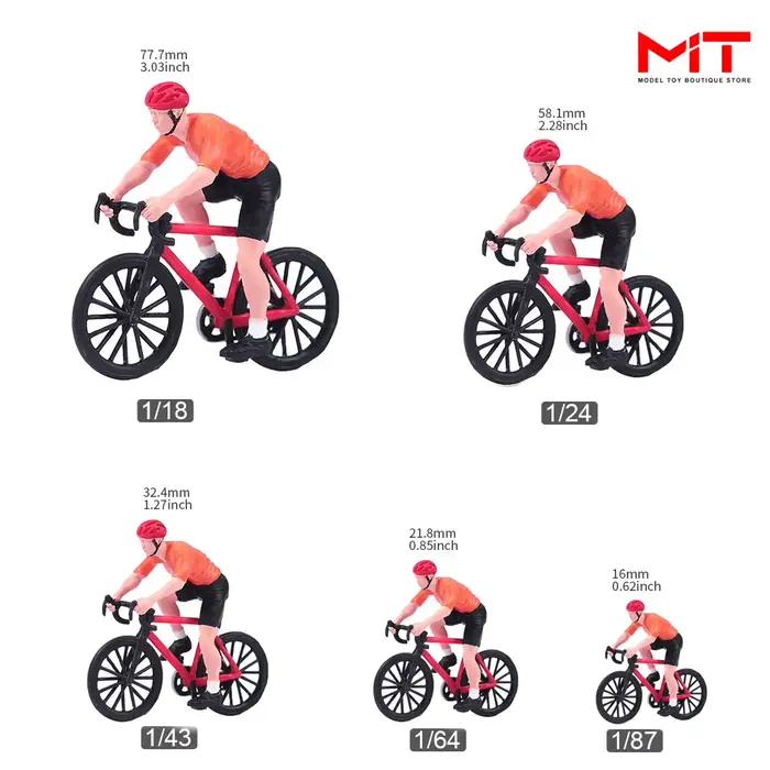 Miniatures peintes 1/87 1/64 1/43 1/24 1/18 garçon conducteur de course vélo Figurine Diorama Mini poupée modèle scène accessoire