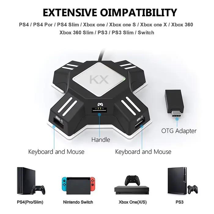 Adaptateur KX pour manette PS4, adaptateur clavier souris pour jeux PS5, convertisseur pour Xbox Series X, accessoires Nintendo Switch